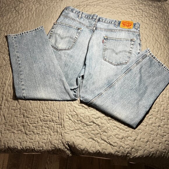Levis 550 Relaxed Fit Straight Leg Jeans Mens 42X30 Blue Cotton Red Tab READ - Picture 2 of 6